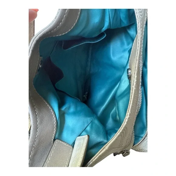 Coach Metallic Leather Beige Shoulder Bag - Picture 5 of 7